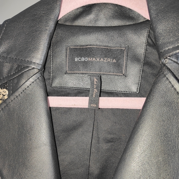BCBGMaxAzria Leonardo Tweed Metallic Leather Jacket - Picture 5 of 17